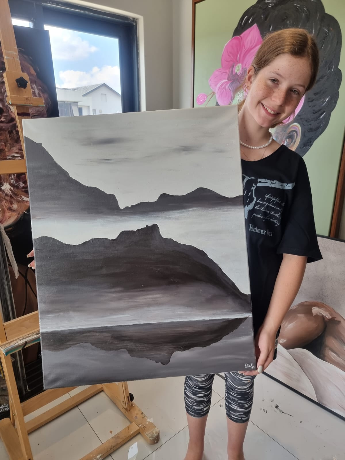 -SOLD- "Mystic Mountain" - By Teen Artist Ella Rose - 75cm x 60cm - Image 8