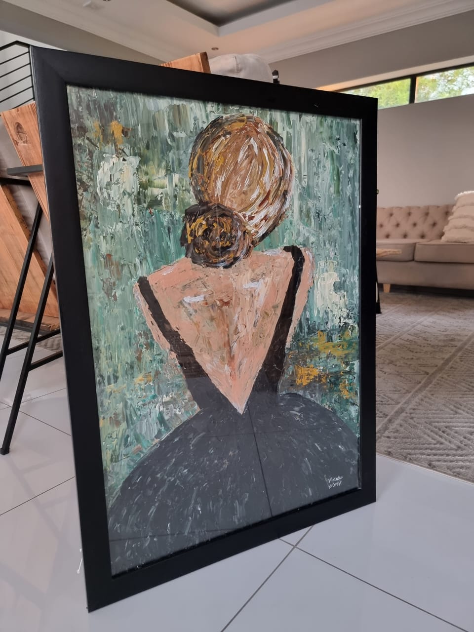 - SOLD - "The Dance" - Framed in Black Wooden Frame with Glass - 92cm x 67cm - Image 20