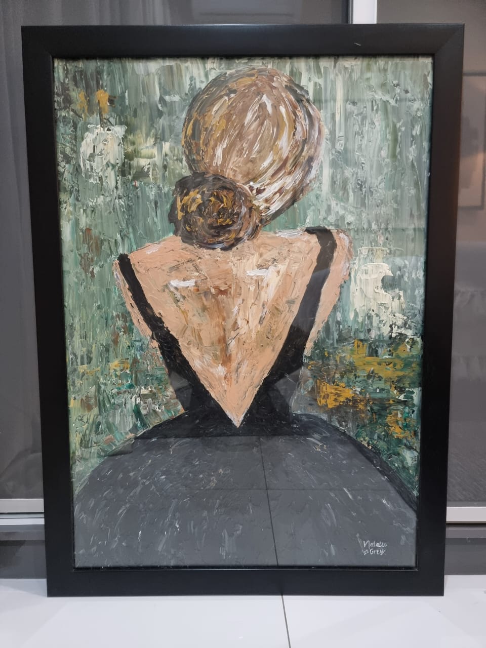- SOLD - "The Dance" - Framed in Black Wooden Frame with Glass - 92cm x 67cm - Image 2