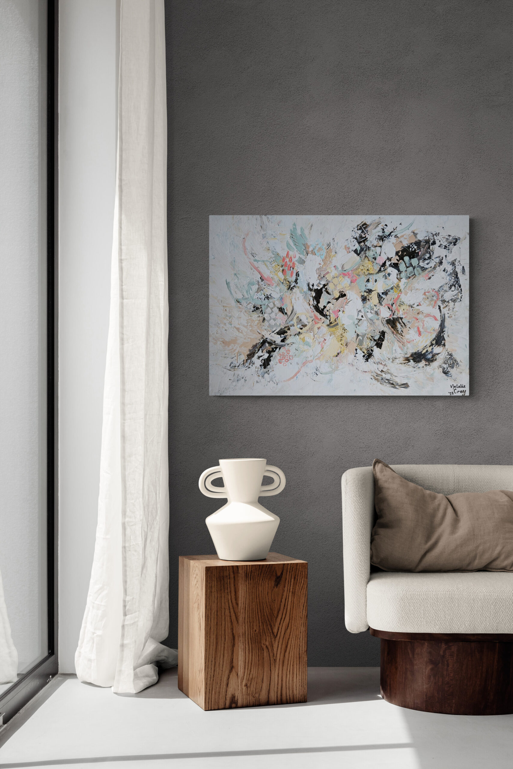 - SOLD - "Seashell" - Acrylic on Canvas - 85 x 60cm - Image 2