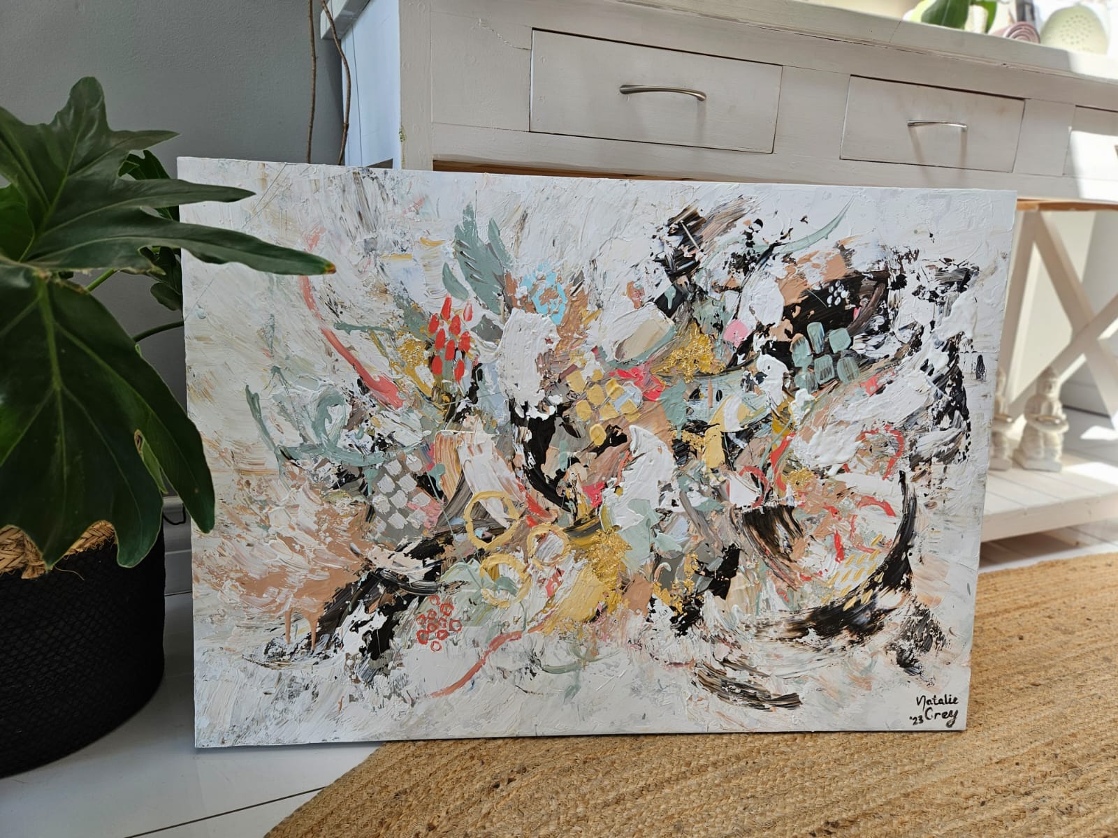 - SOLD - "Seashell" - Acrylic on Canvas - 85 x 60cm - Image 6