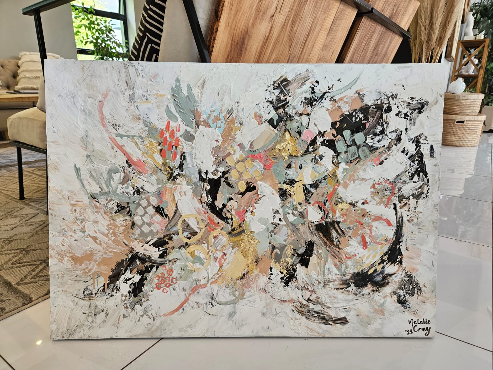 - SOLD - "Seashell" - Acrylic on Canvas - 85 x 60cm - Image 5