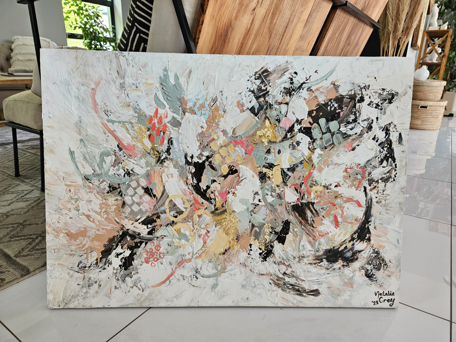 - SOLD - "Seashell" - Acrylic on Canvas - 85 x 60cm - Image 4