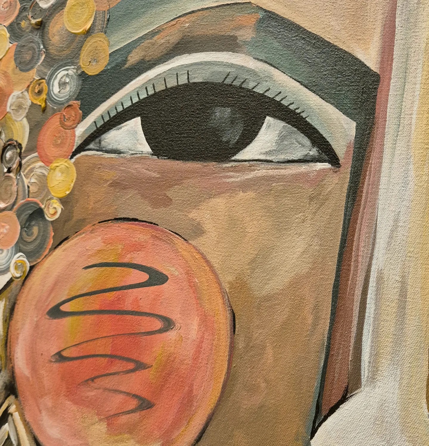 - SOLD - "Zingara Kween" - 100 x 100cm - Acrylic on Canvas - Image 8
