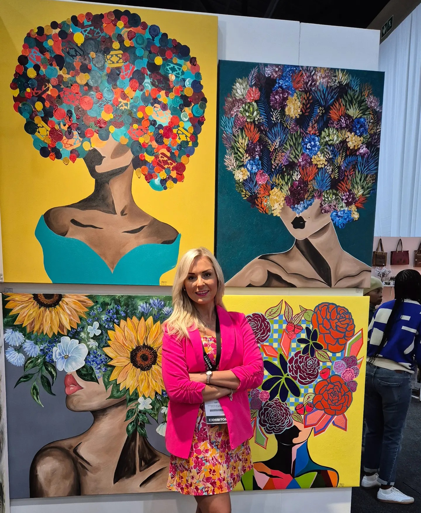 - SOLD - "Floral Fusion" - 84 x 110cm - Acrylic on canvas - Image 2