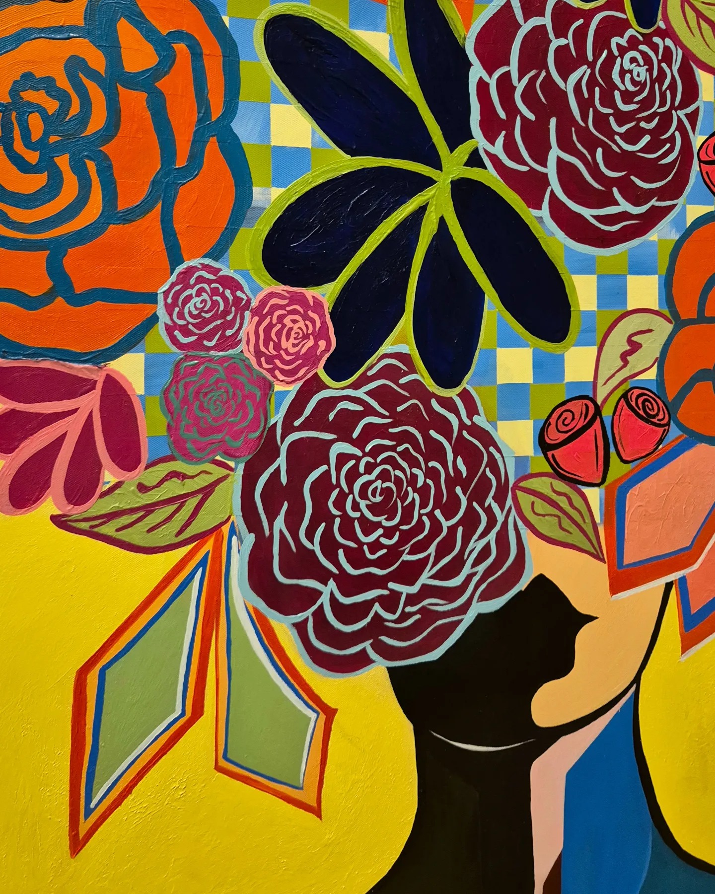 - SOLD - "Floral Fusion" - 84 x 110cm - Acrylic on canvas - Image 10