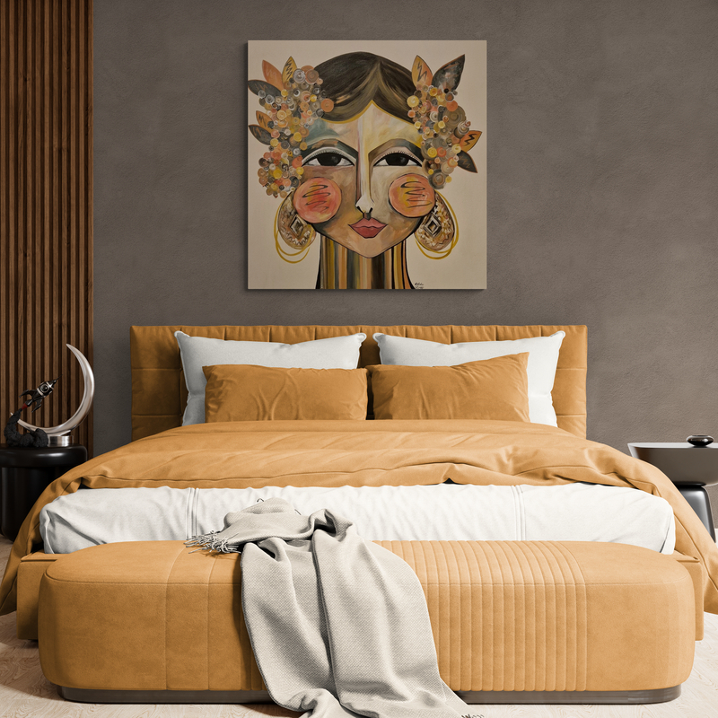 - SOLD - "Zingara Kween" - 100 x 100cm - Acrylic on Canvas - Image 15