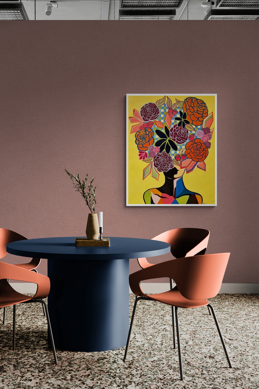 - SOLD - "Floral Fusion" - 84 x 110cm - Acrylic on canvas - Image 12