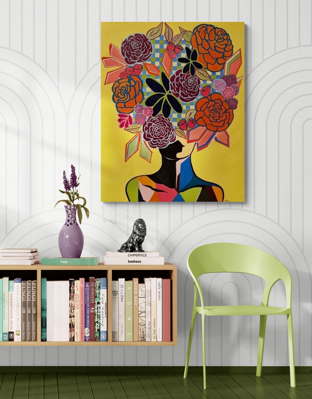 - SOLD - "Floral Fusion" - 84 x 110cm - Acrylic on canvas