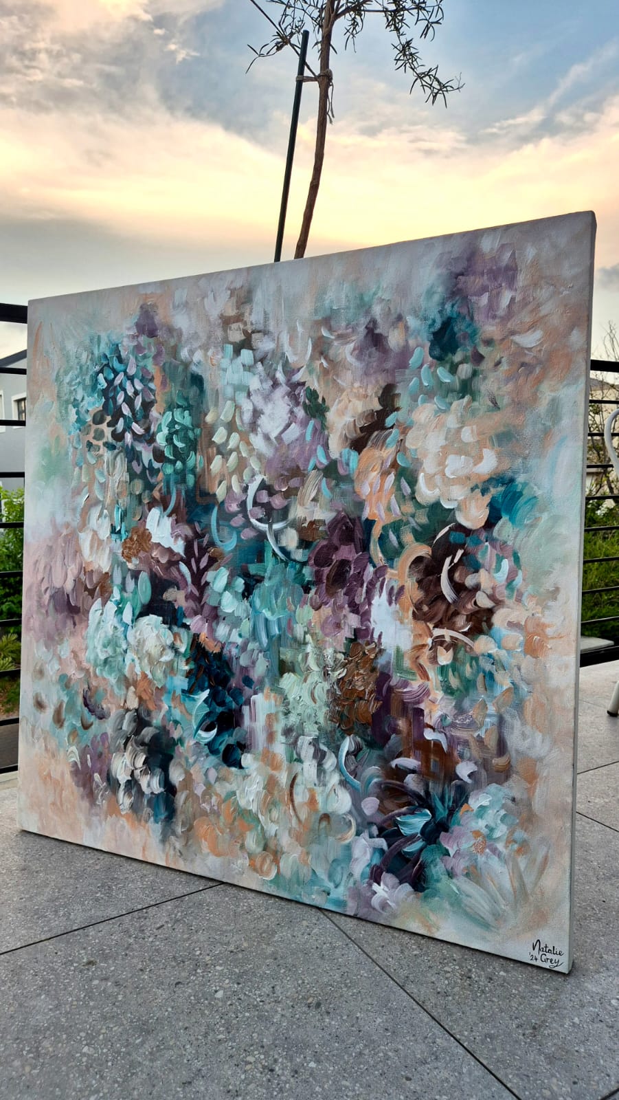 SOLD - "Whispers Of Blooms" - 100 x 100cm - Acrylic on Canvas - Image 10