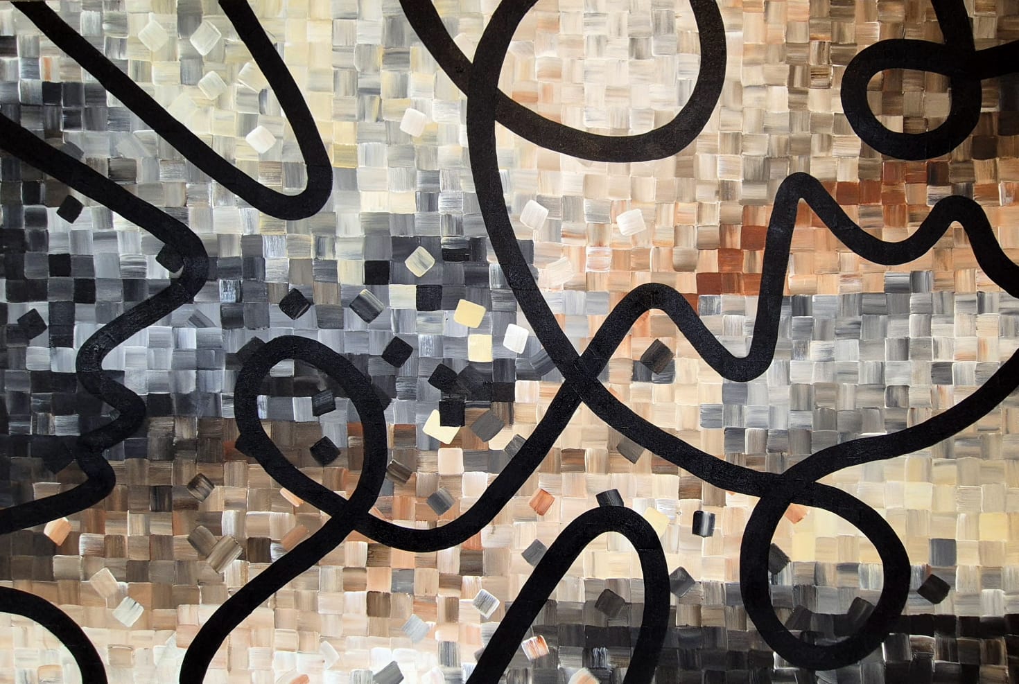 "Fluid Lines" - 150 x 100cm - Acrylic On Canvas - - Framed in Black - Image 10