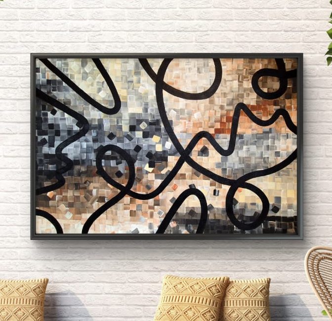"Fluid Lines" - 150 x 100cm - Acrylic On Canvas - - Framed in Black