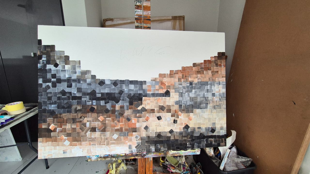 "Fluid Lines" - 150 x 100cm - Acrylic On Canvas - - Framed in Black - Image 11