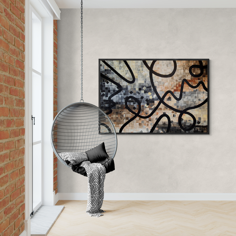 "Fluid Lines" - 150 x 100cm - Acrylic On Canvas - - Framed in Black - Image 6