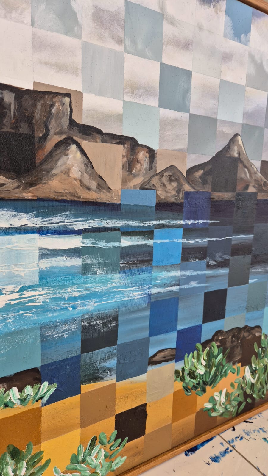 - SOLD - "Cape Wonder" - 170 x 70cm - Framed - Acrylic On Canvas - Image 5