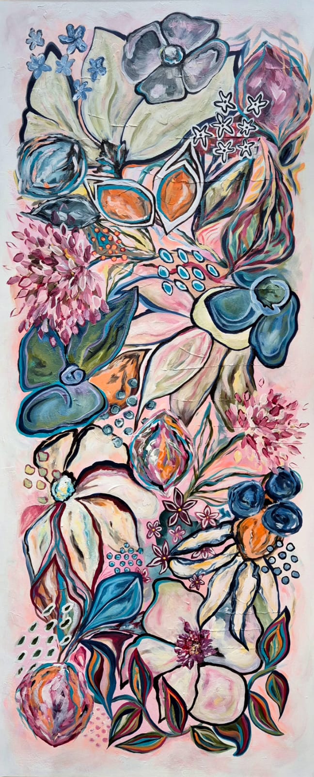 "Whimsical" - 170 x 70cm - Acrylic On Canvas - Framed in Light Oak - Image 2