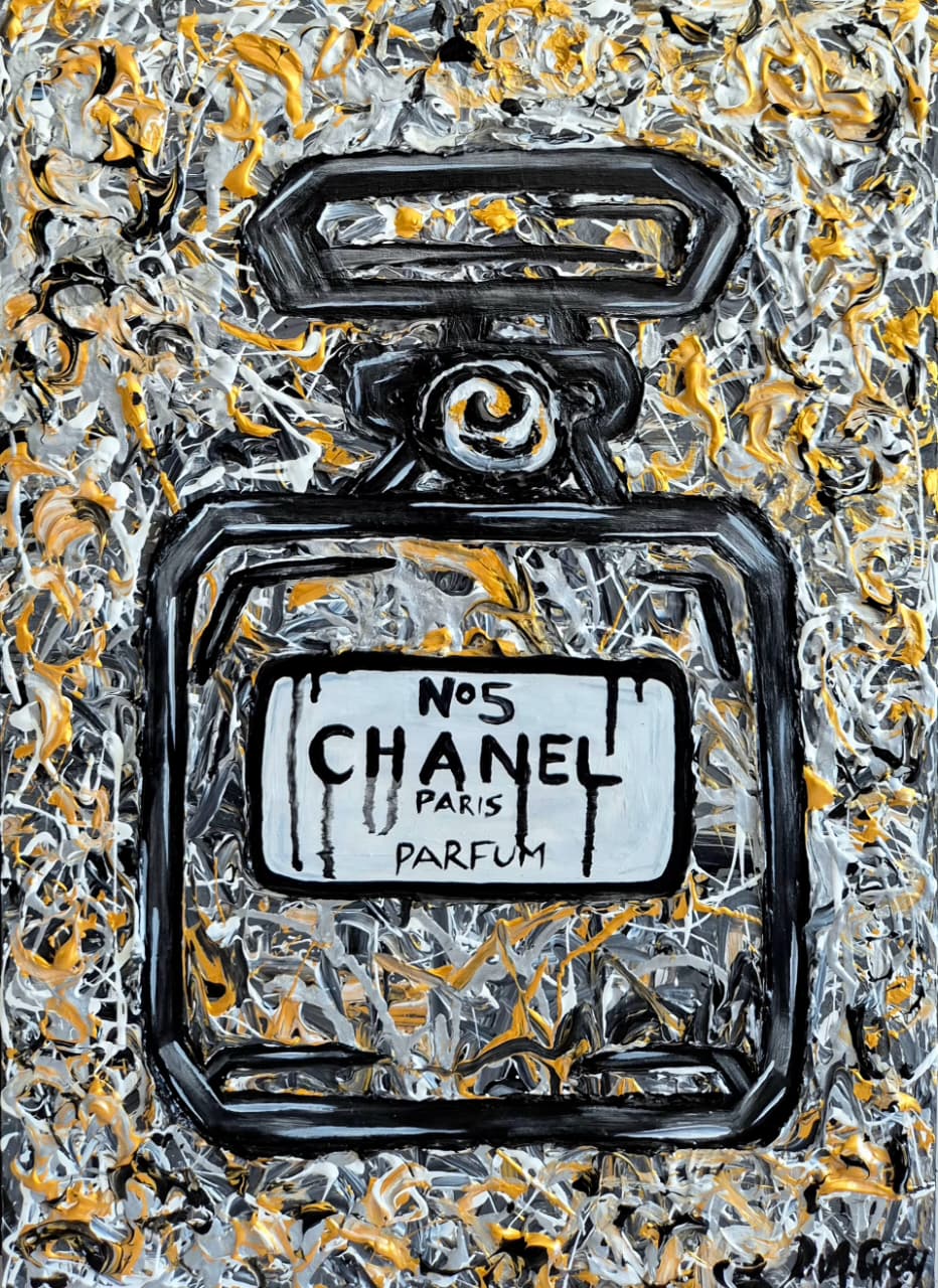 - SOLD - Paris, Chaos & Chanel - 42 x 60cm - Acrylic On Canvas - Image 4