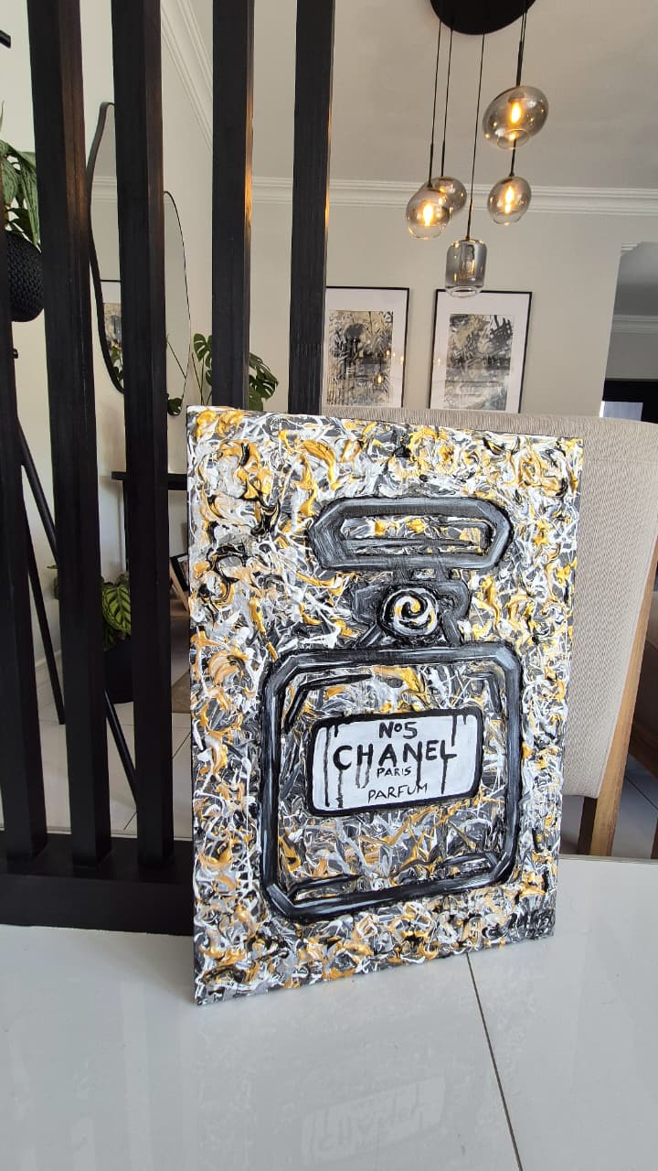- SOLD - Paris, Chaos & Chanel - 42 x 60cm - Acrylic On Canvas - Image 2