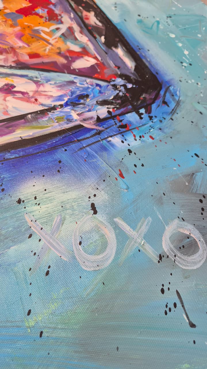 - SOLD - "From Paris With Love" - Acrylic On Canvas - 90 x 120cm - Image 3