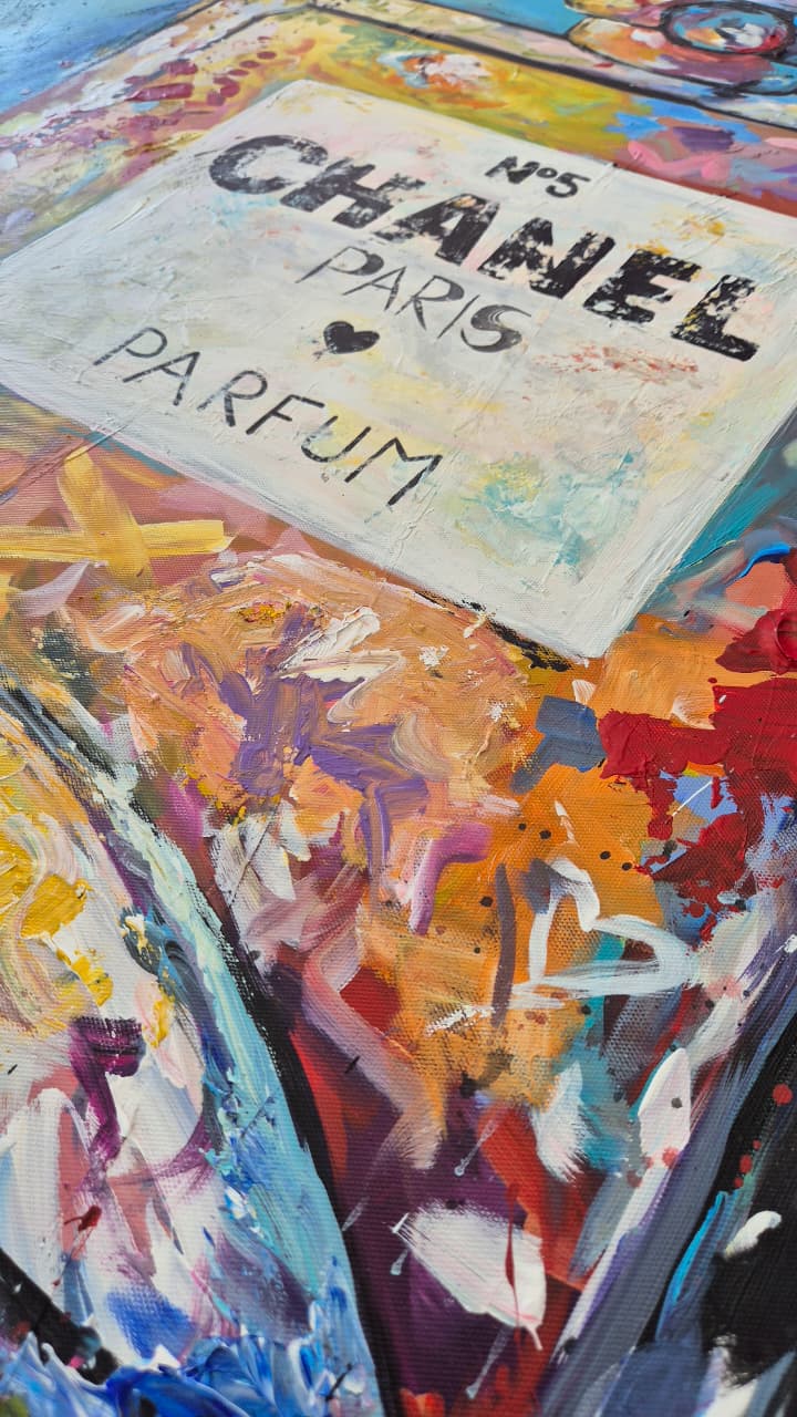 - SOLD - "From Paris With Love" - Acrylic On Canvas - 90 x 120cm - Image 6