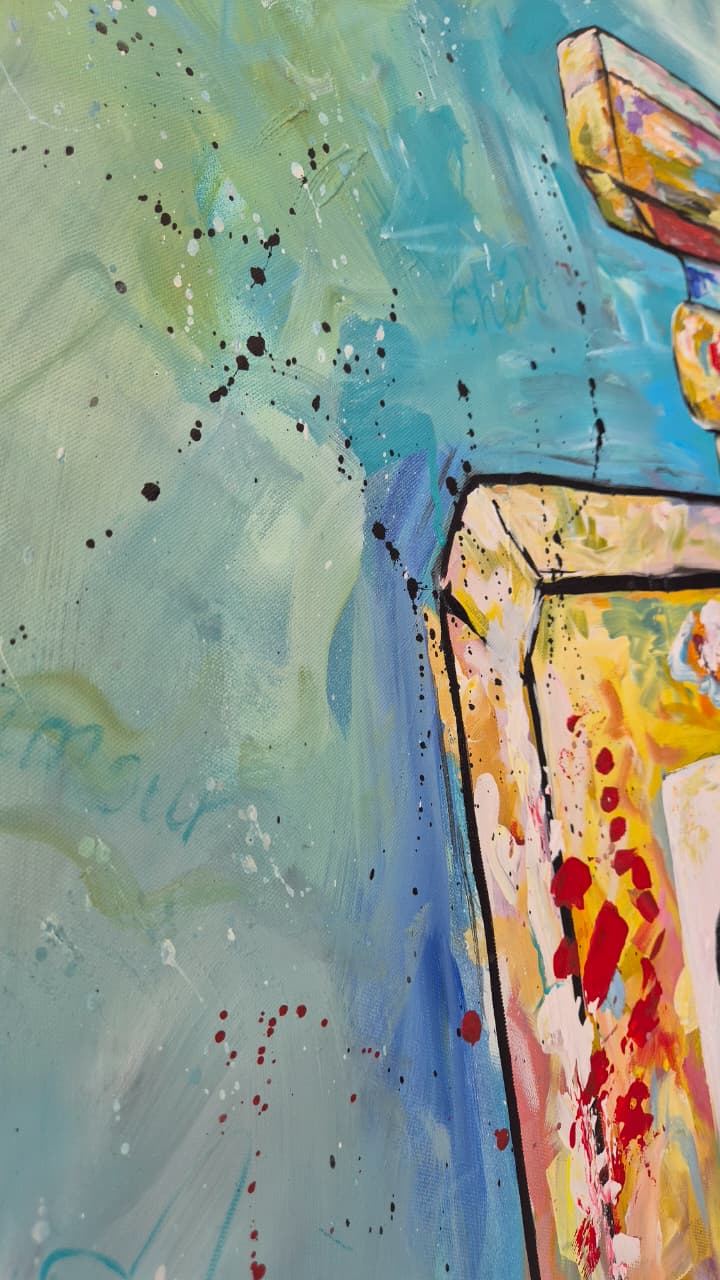 - SOLD - "From Paris With Love" - Acrylic On Canvas - 90 x 120cm - Image 8