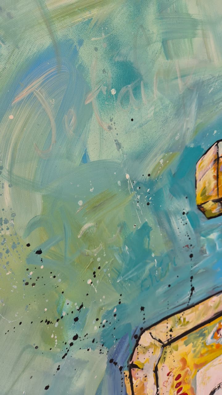 - SOLD - "From Paris With Love" - Acrylic On Canvas - 90 x 120cm - Image 10