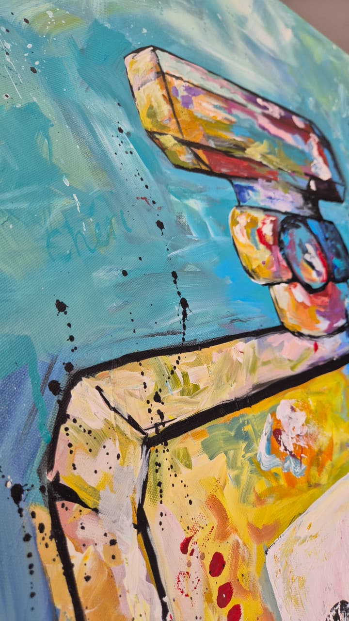 - SOLD - "From Paris With Love" - Acrylic On Canvas - 90 x 120cm - Image 14