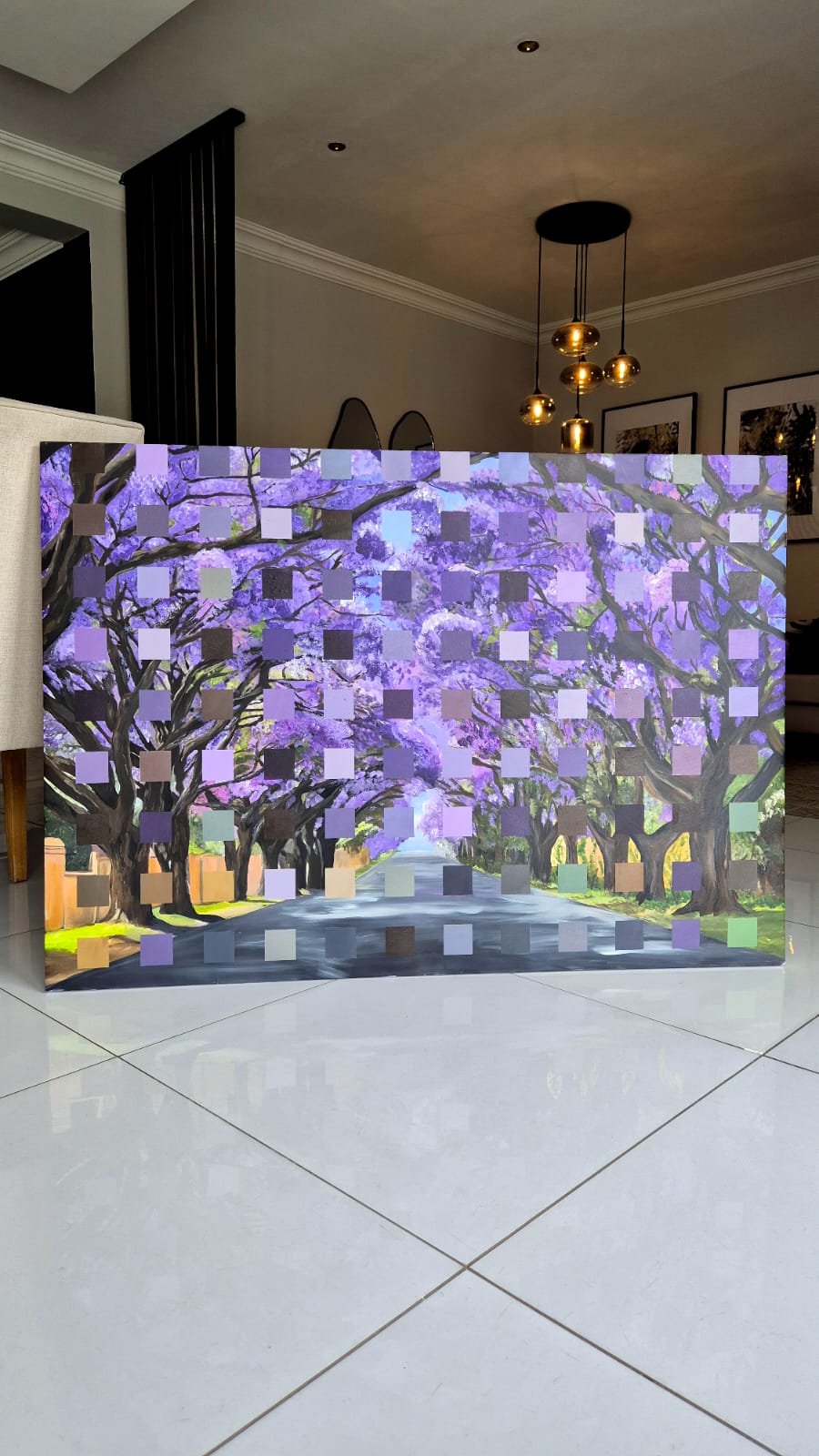"Purple Reign - Jacaranda Magic" - 119 x 84cm - Acrylic On Canvas - Framed in White - Image 9