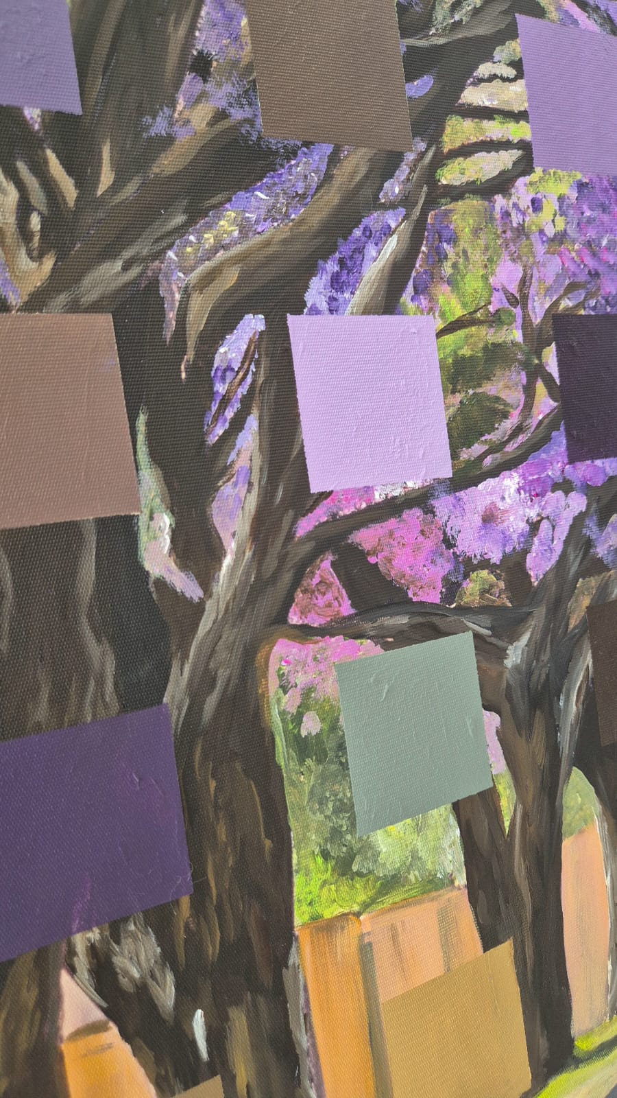 "Purple Reign - Jacaranda Magic" - 119 x 84cm - Acrylic On Canvas - Framed in White - Image 11