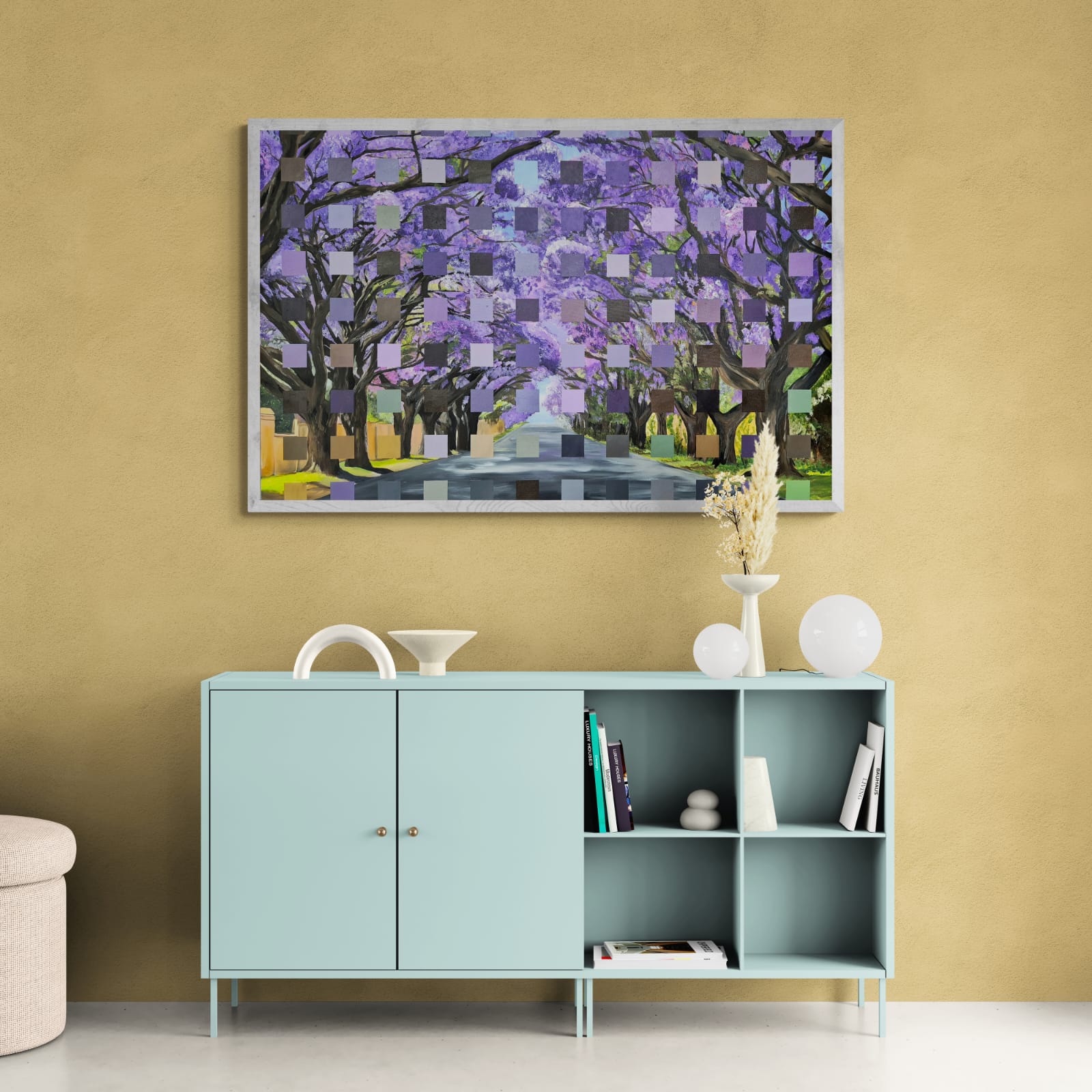 "Purple Reign - Jacaranda Magic" - 119 x 84cm - Acrylic On Canvas - Framed in White - Image 14