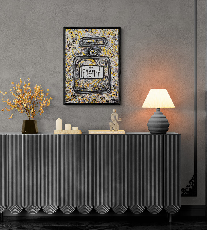 - SOLD - Paris, Chaos & Chanel - 42 x 60cm - Acrylic On Canvas - Image 3