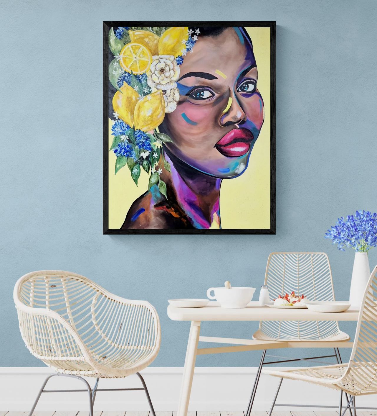 - SOLD - "Fleur de Citron" - 84 x 119cm - Acrylic On Canvas - Framed in Black
