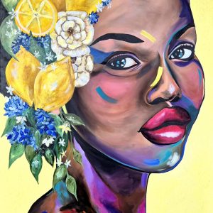 "Fleur de Citron" - 84 x 119cm - Acrylic On Canvas - Framed in Black