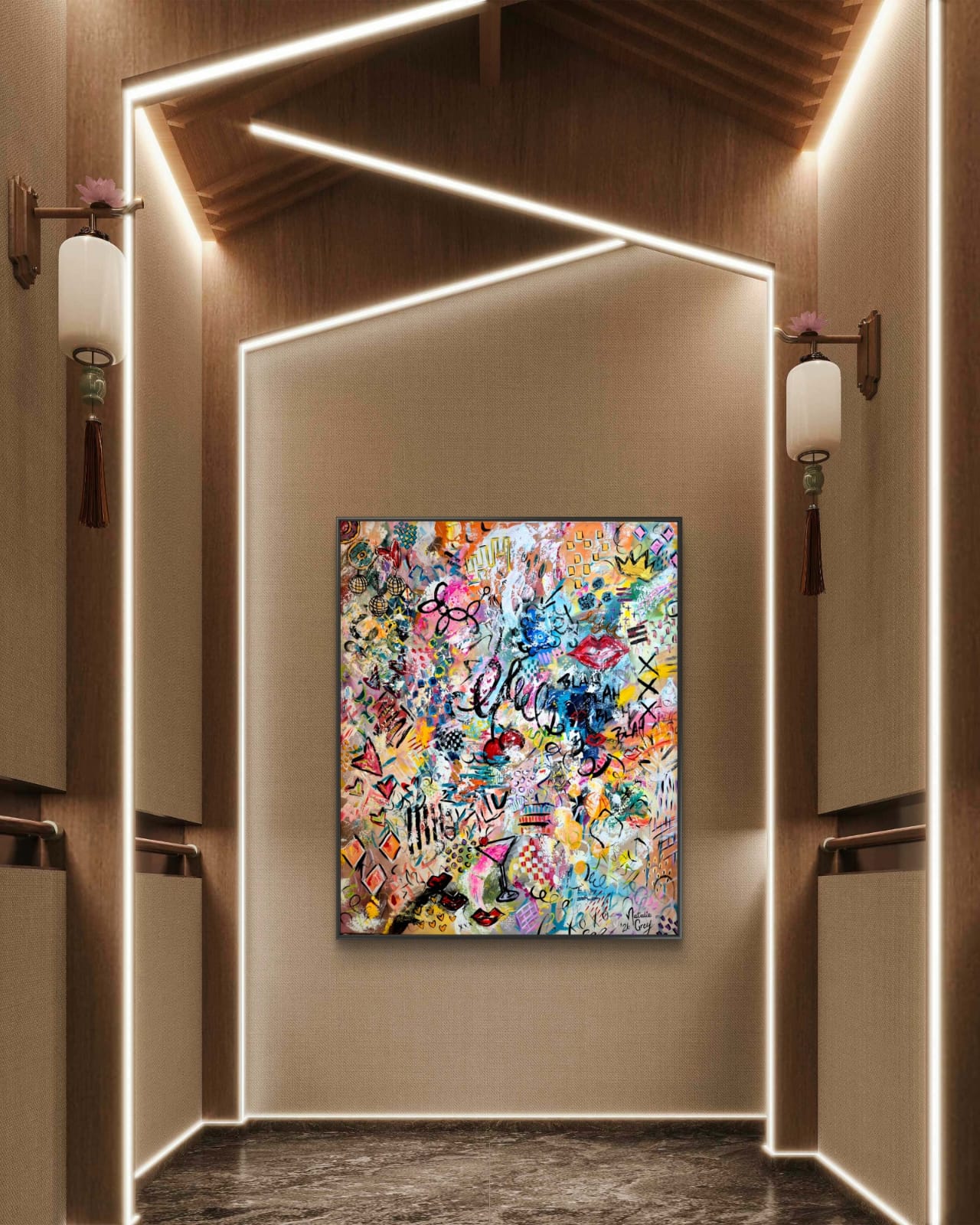 - SOLD - "Good Vibes" - 100 x 120cm - Acrylic On canvas - Image 12