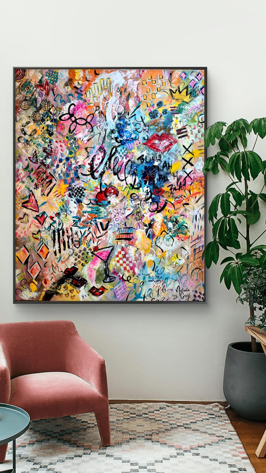 - SOLD - "Good Vibes" - 100 x 120cm - Acrylic On canvas - Image 11