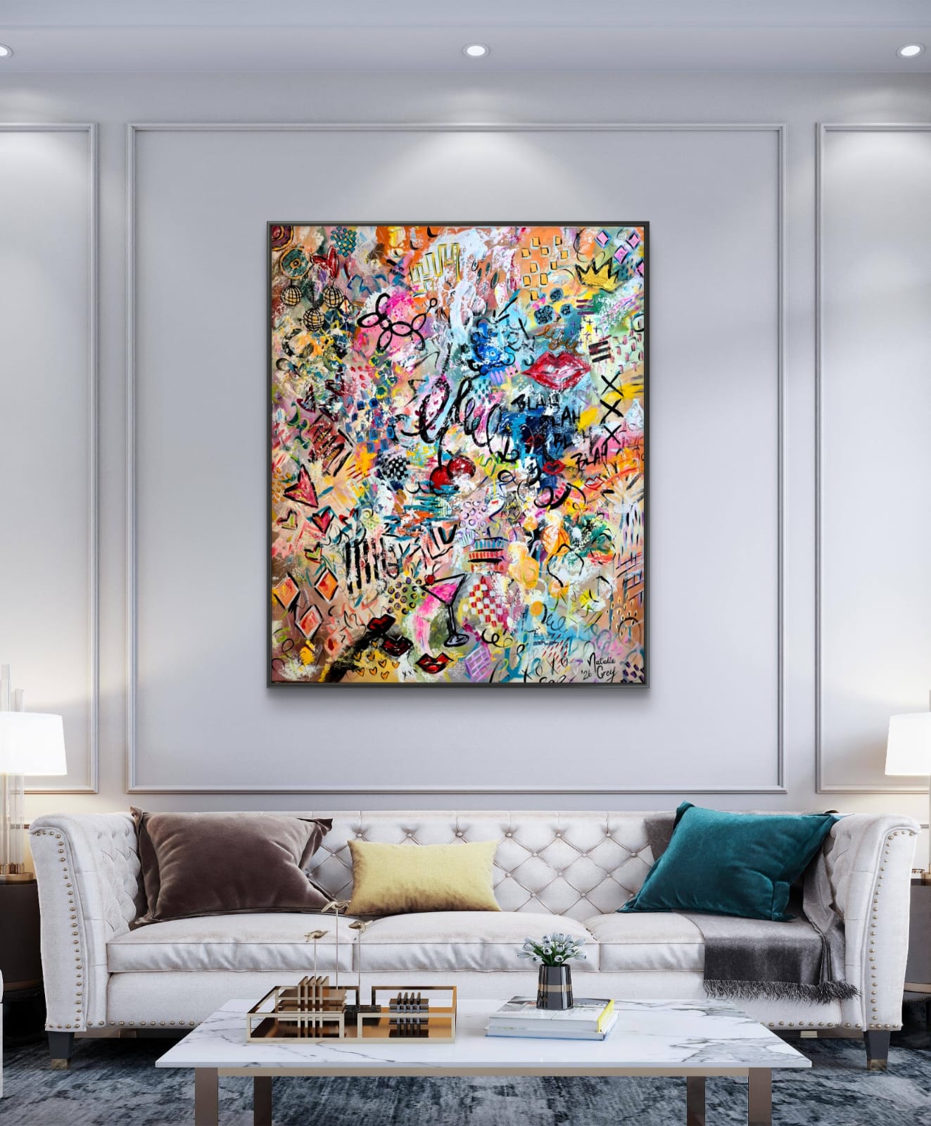 - SOLD - "Good Vibes" - 100 x 120cm - Acrylic On canvas - Image 7