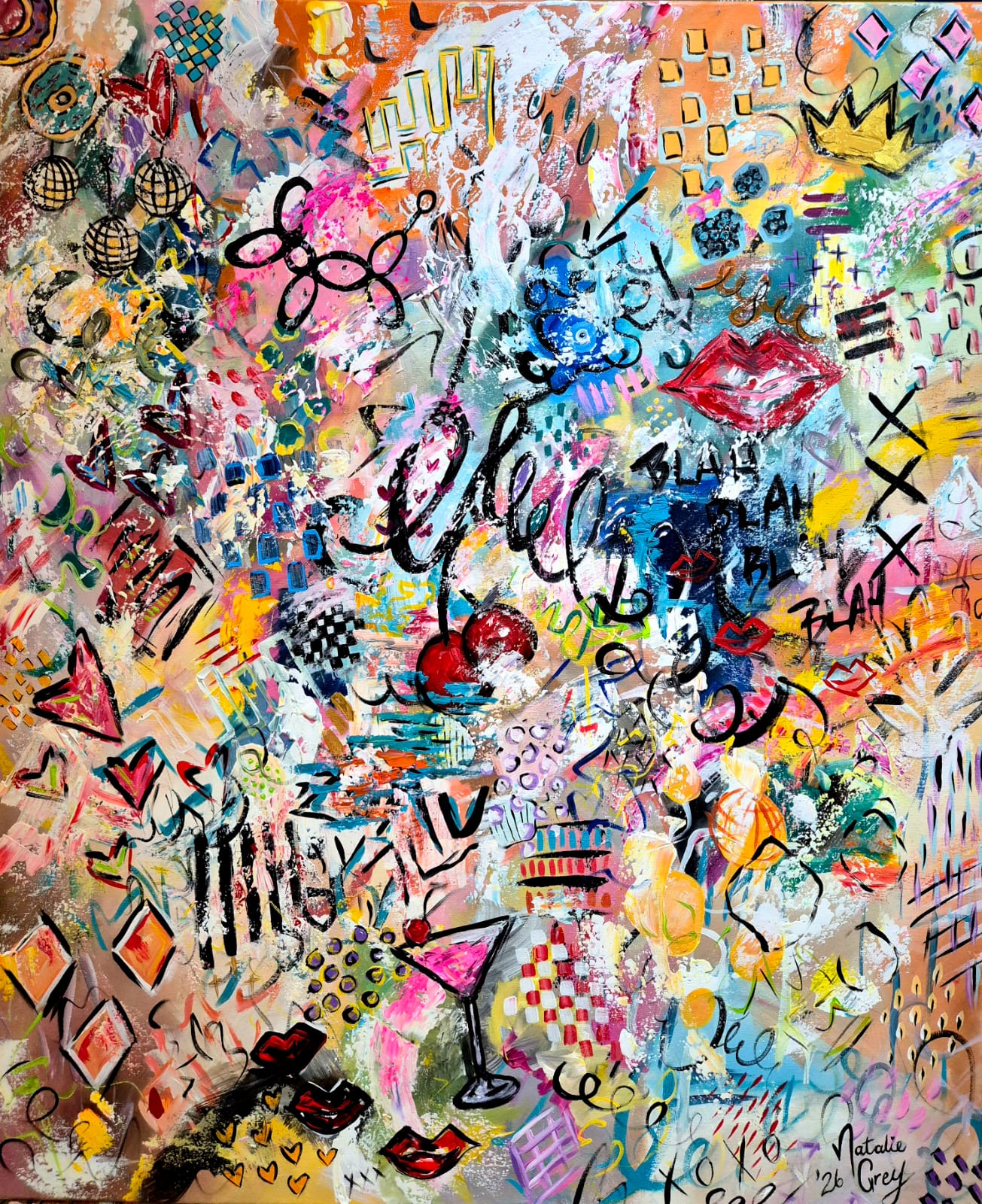 - SOLD - "Good Vibes" - 100 x 120cm - Acrylic On canvas - Image 2