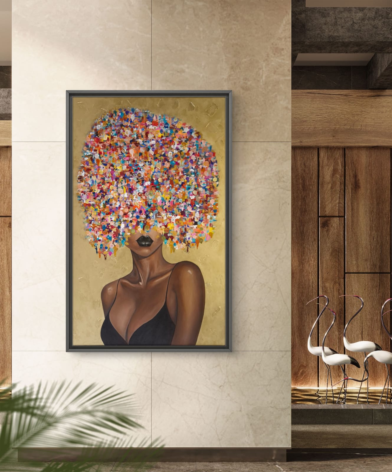 - SOLD - "All Eyes On Her" - 154 x 244cm - Acrylic On Canvas - Framed in Black - Image 3