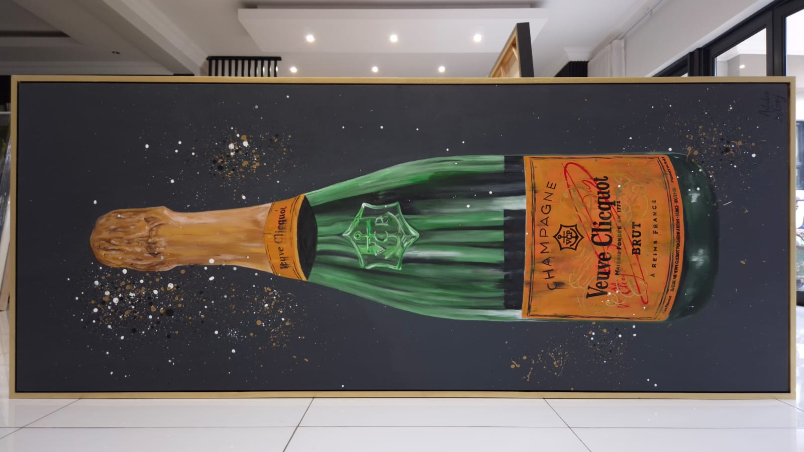 Celebration Cliquot - 84 x 204cm - Acrylic On Canvas - Framed in Gold - Image 10