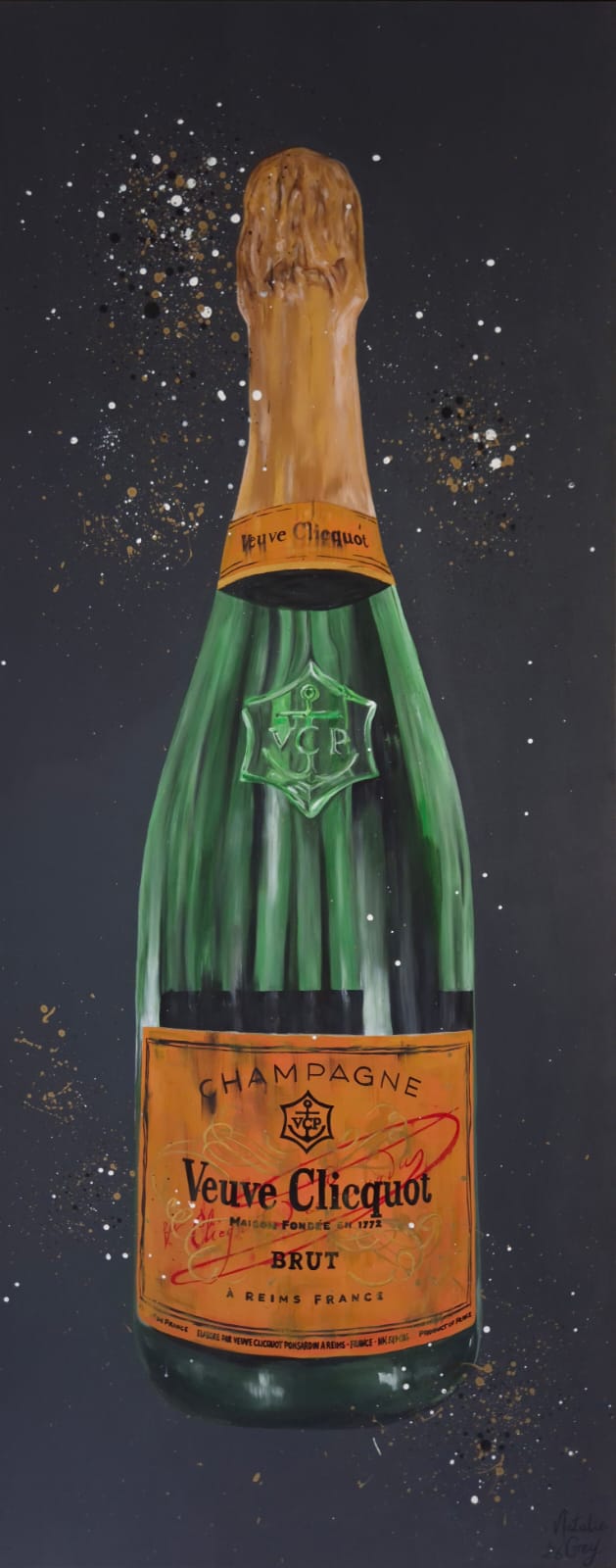 Celebration Cliquot - 84 x 204cm - Acrylic On Canvas - Framed in Gold - Image 9