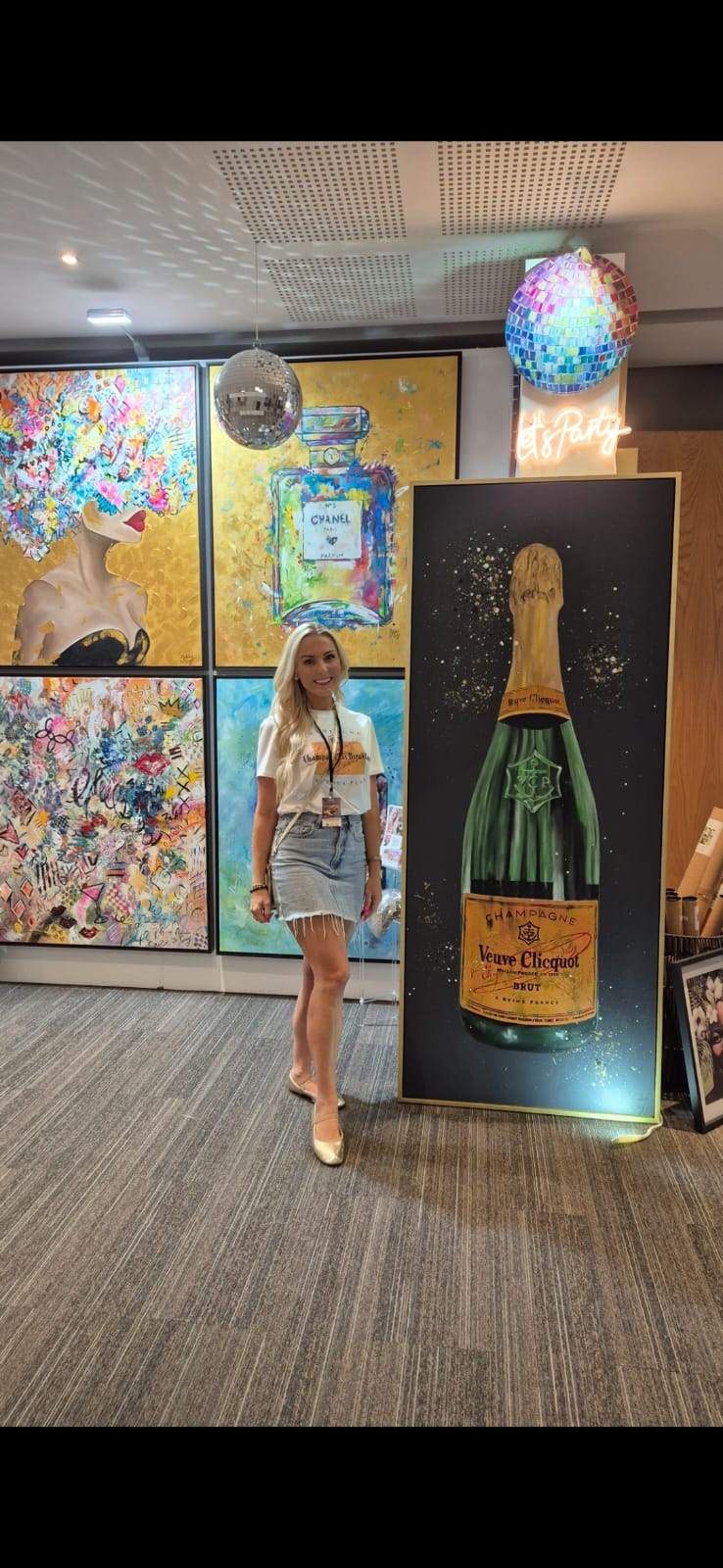 Celebration Cliquot - 84 x 204cm - Acrylic On Canvas - Framed in Gold - Image 11