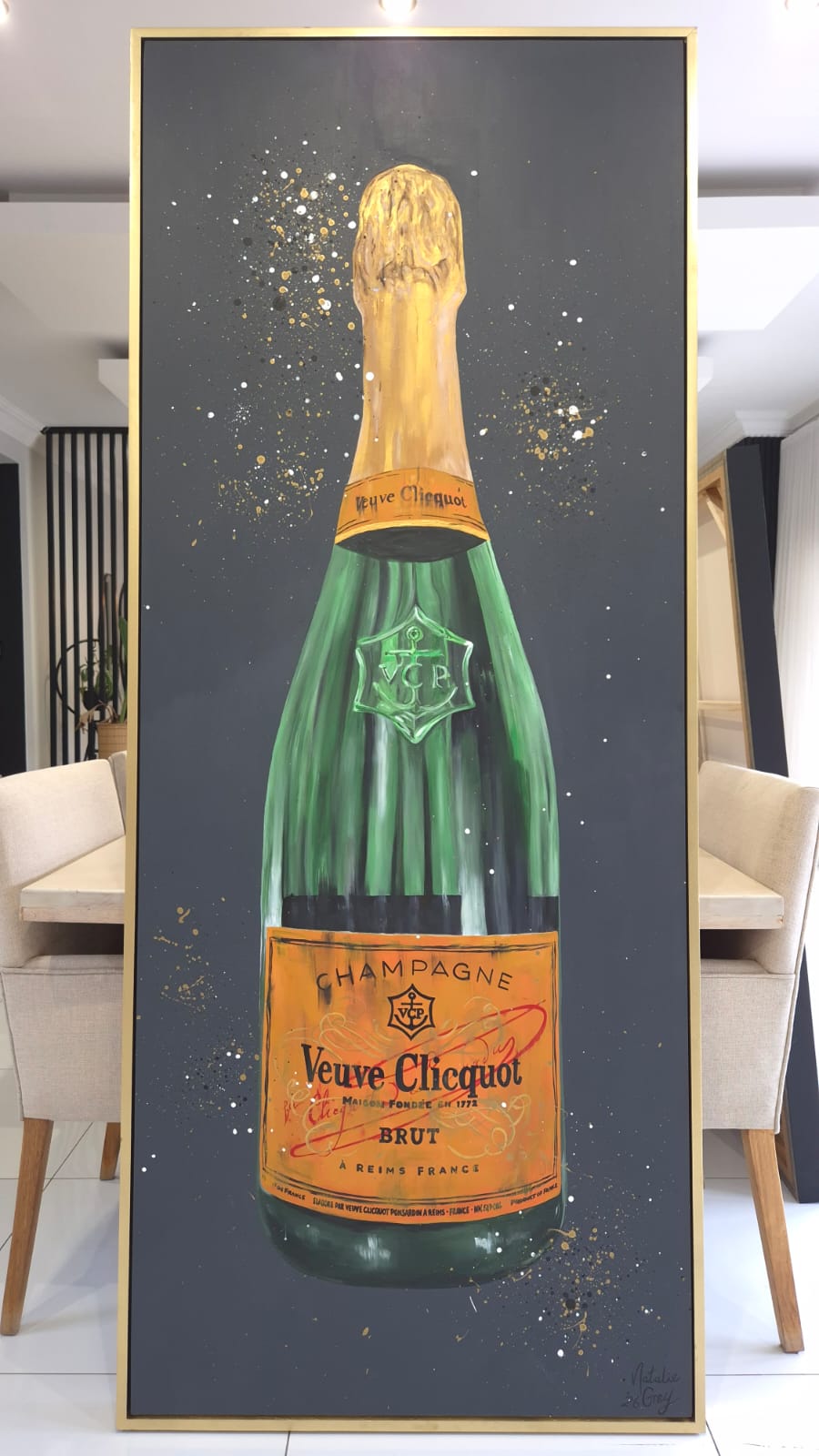 Celebration Cliquot - 84 x 204cm - Acrylic On Canvas - Framed in Gold - Image 8