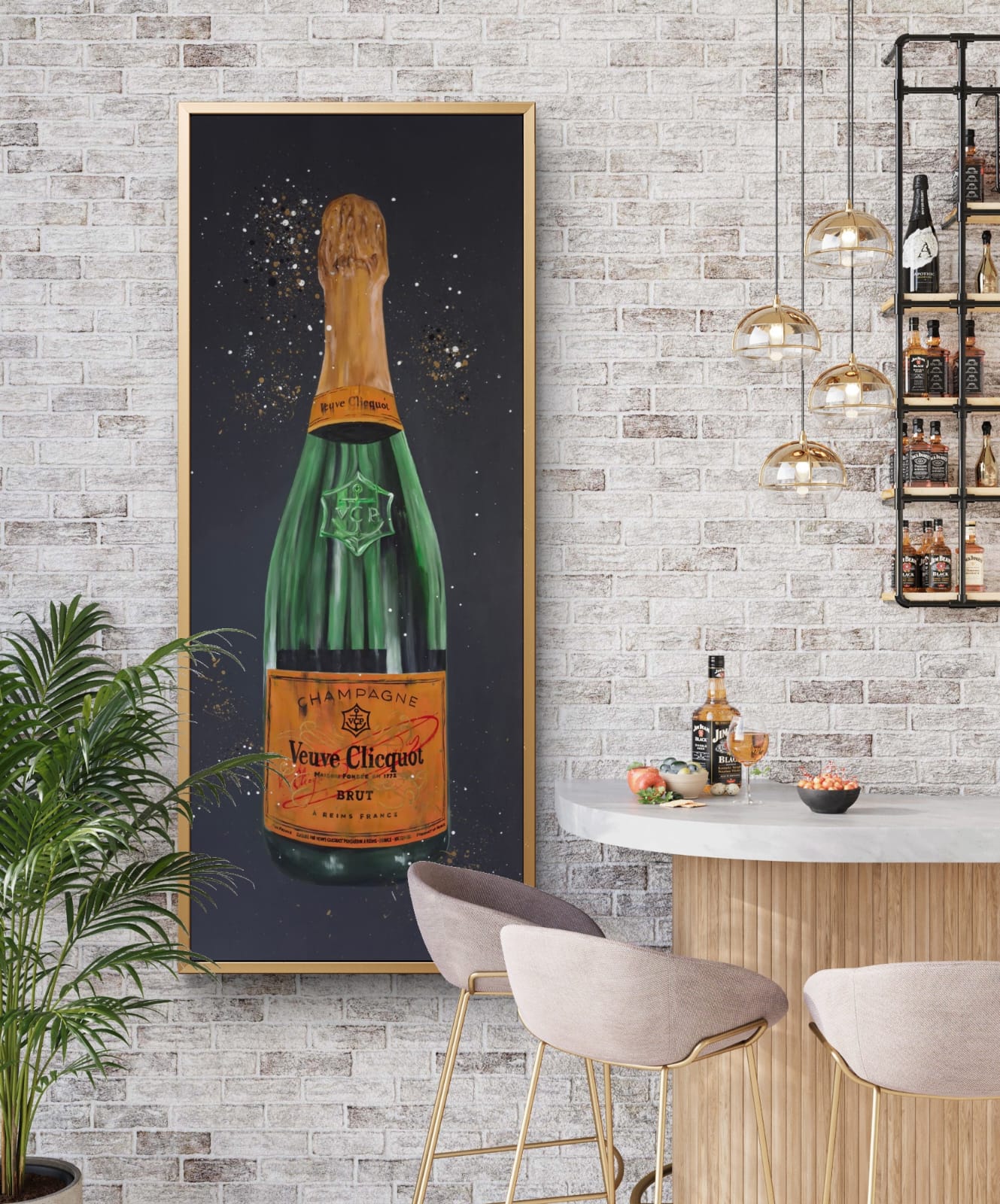 Celebration Cliquot - 84 x 204cm - Acrylic On Canvas - Framed in Gold - Image 4