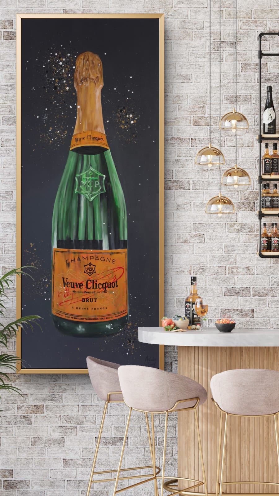 Celebration Cliquot - 84 x 204cm - Acrylic On Canvas - Framed in Gold - Image 5