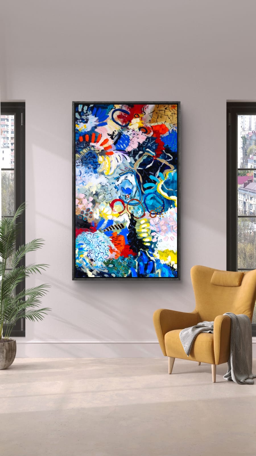 - SOLD - "Electric Tide" - 90 x 152cm - Acrylic On Canvas - Image 3