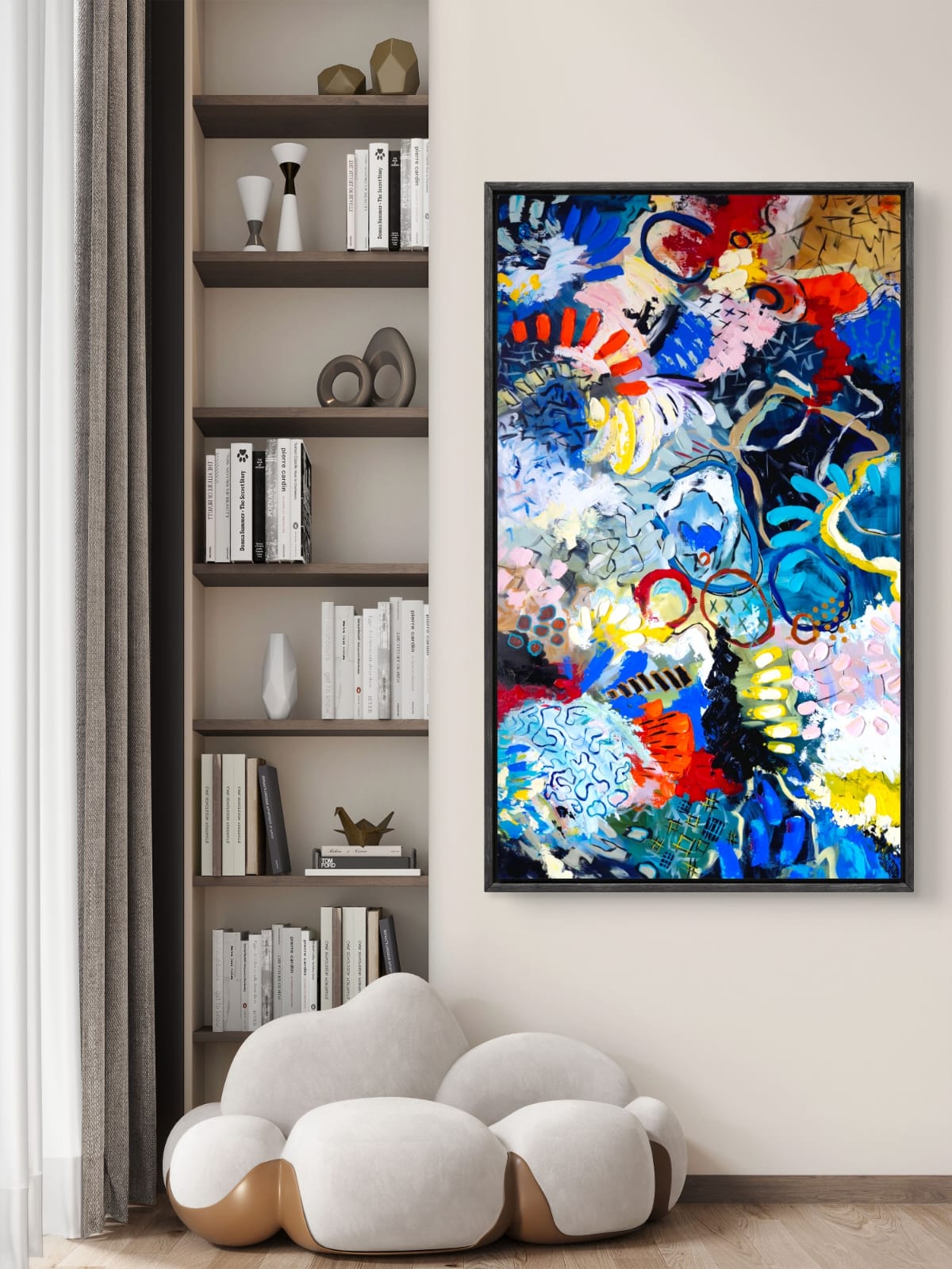- SOLD - "Electric Tide" - 90 x 152cm - Acrylic On Canvas - Image 5