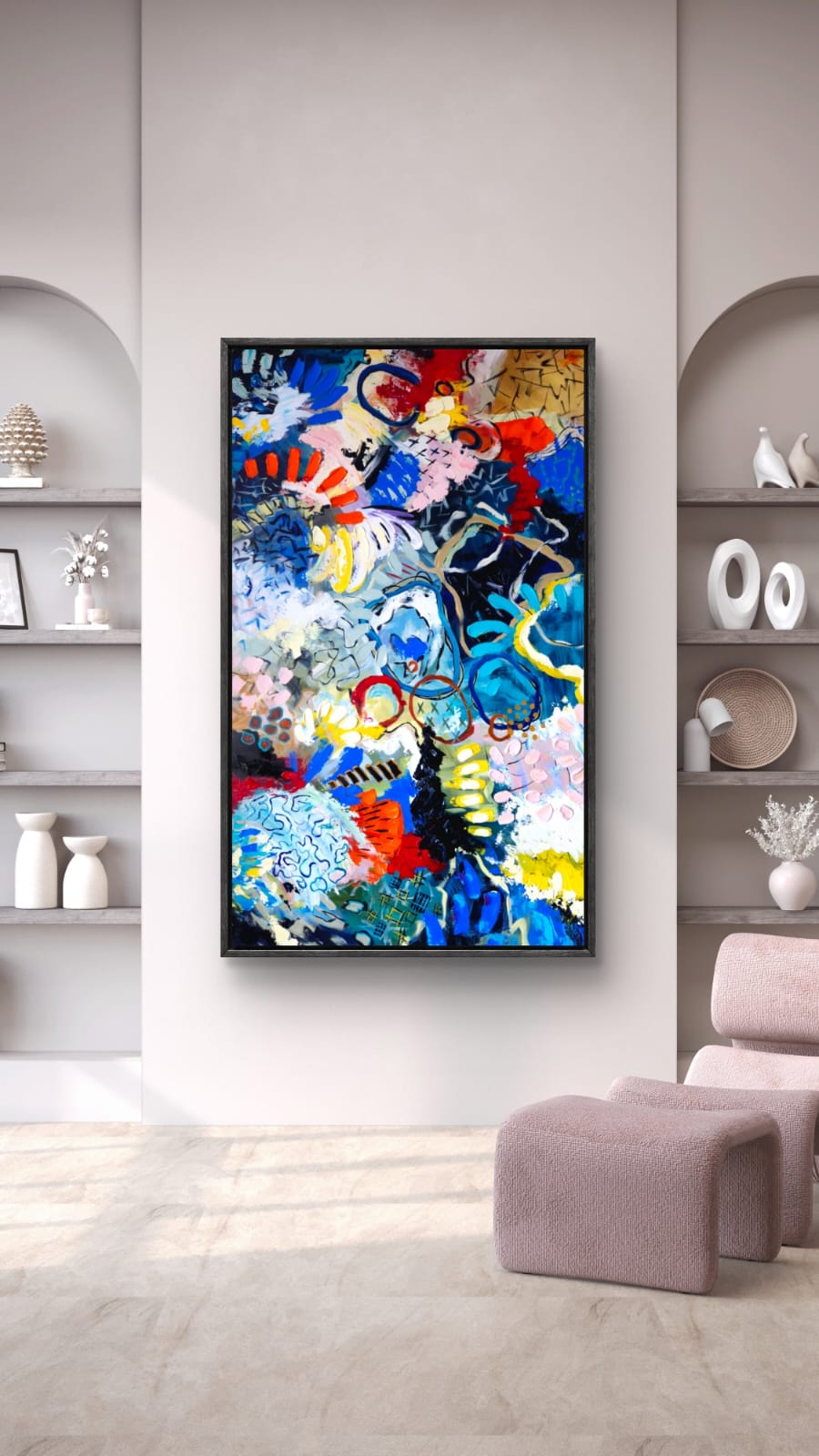 - SOLD - "Electric Tide" - 90 x 152cm - Acrylic On Canvas - Image 9