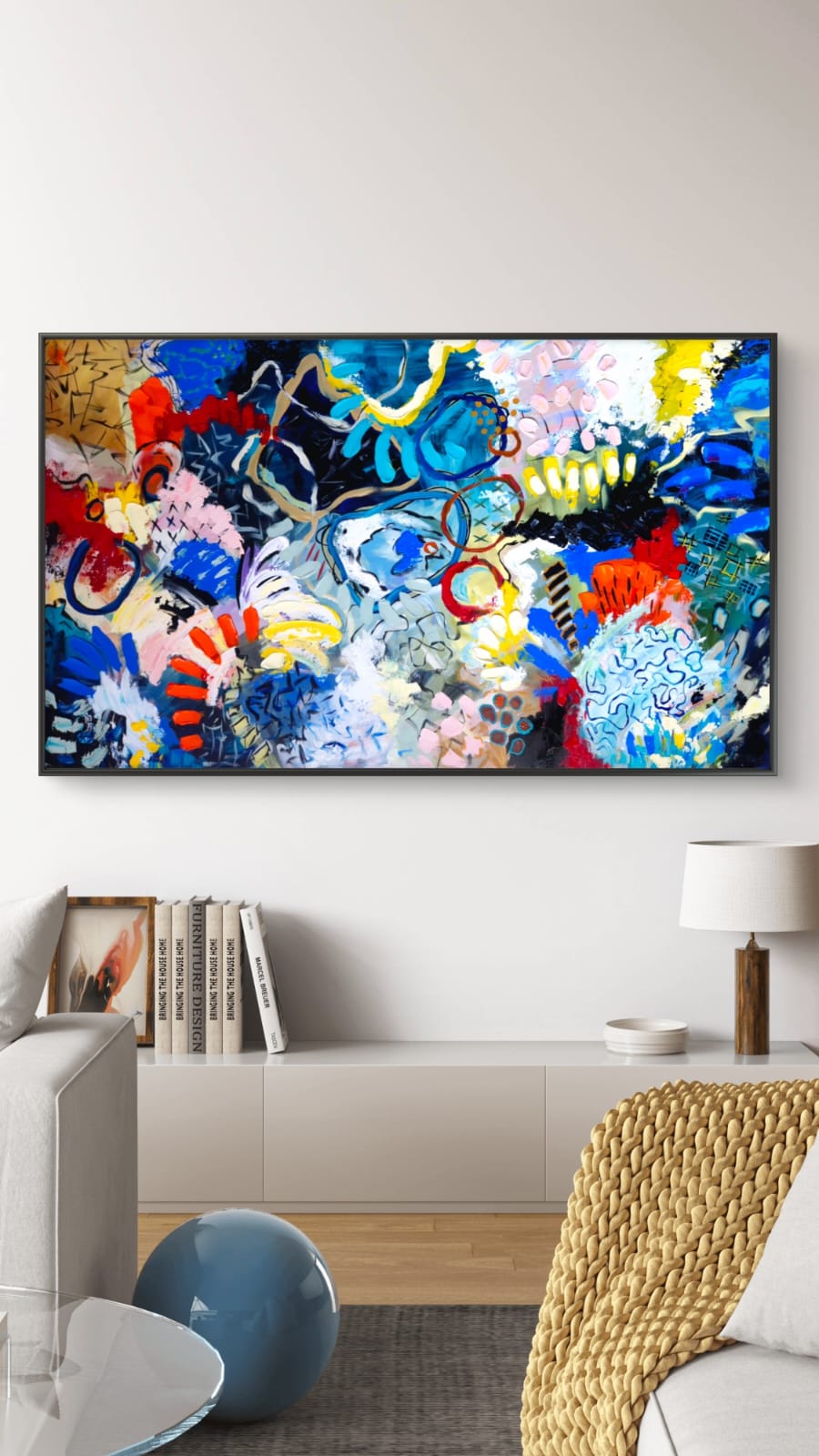 - SOLD - "Electric Tide" - 90 x 152cm - Acrylic On Canvas - Image 4