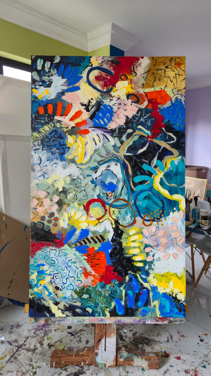 - SOLD - "Electric Tide" - 90 x 152cm - Acrylic On Canvas - Image 11