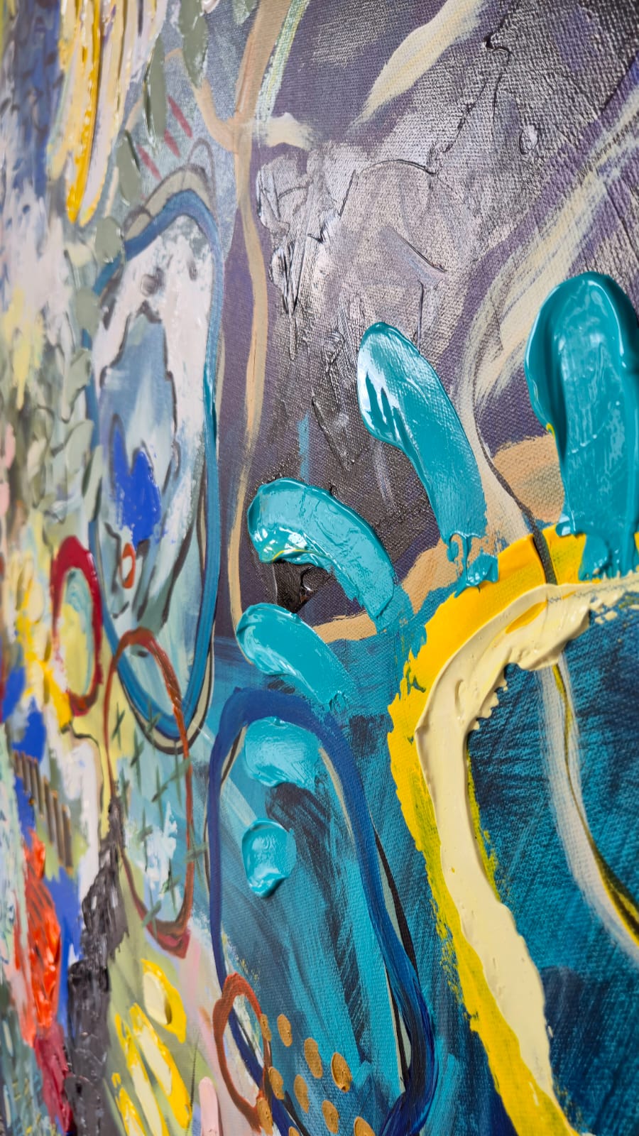 - SOLD - "Electric Tide" - 90 x 152cm - Acrylic On Canvas - Image 12